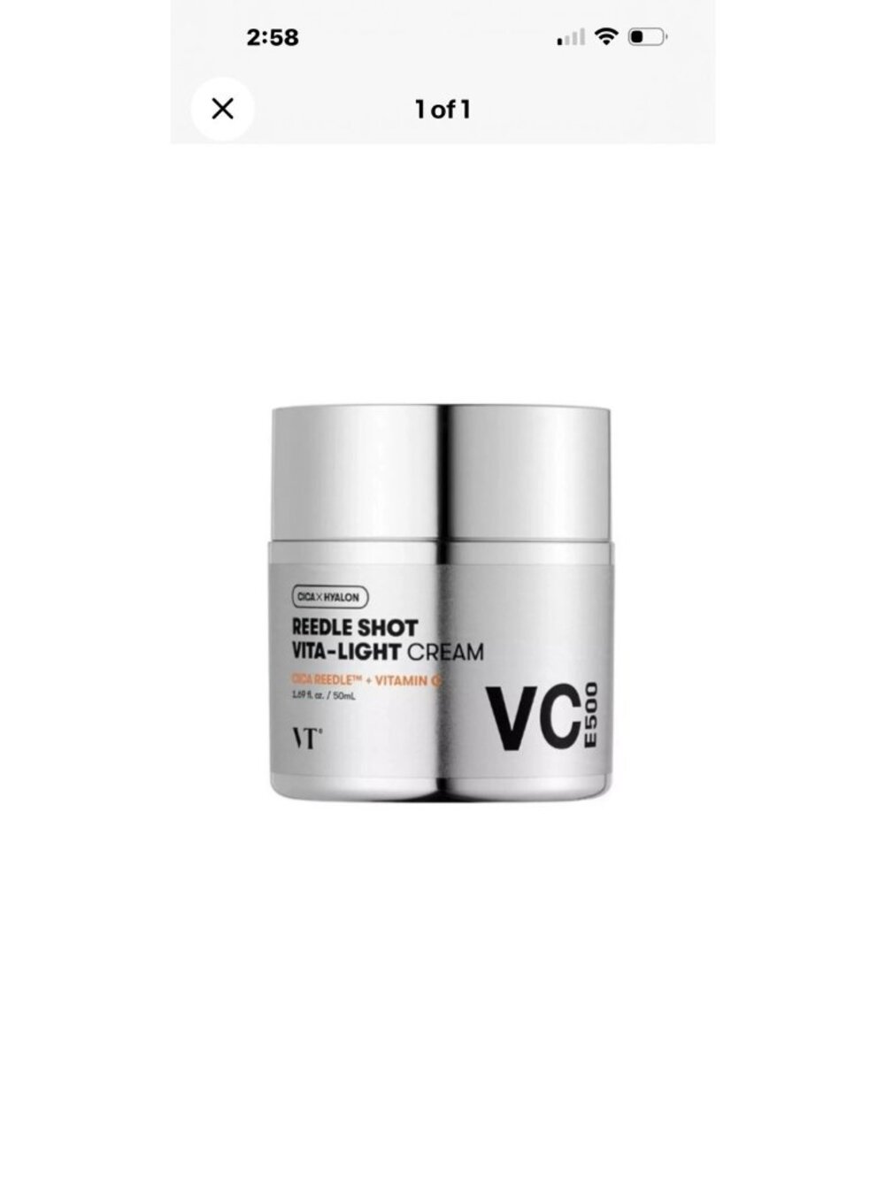 VVT Cosmetics Reedle Shot Vita-Light Cream 50ml ? Brightening and Hydrating Vita